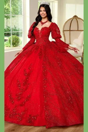 Rachel Allan RQ1135 - Bubble Sleeve Sparkling Embroidered Ballgown