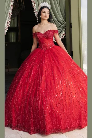 May Queen LK264 - Sequin Basque Ballgown