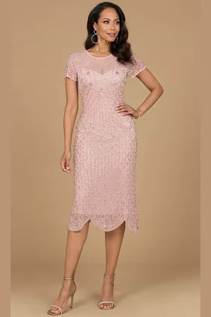 Lara Dresses 28974 - Elegant Beaded Midi Dress