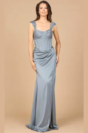 Lara Dresses 28915 - Cap Sleeve Corset Bodice Formal Dress