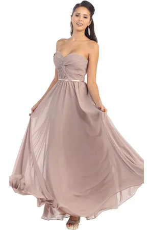 May Queen Strapless Ruched Sweetheart Chiffon Prom Dress