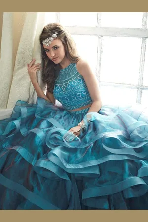 Quinceanera Collection 26841 Three Piece Beaded Ruffled Ballgown