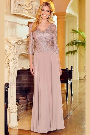 Mori Lee 72524 - Quarter Sleeve Embellished Fitted Bodice Prom Dress