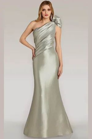 Feriani Couture 18266 - Bow Accented Cap Sleeve Evening Gown