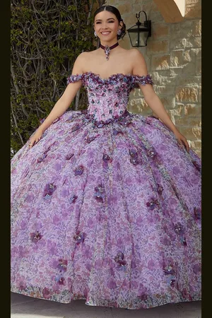 Mori Lee 60182 - 3D Floral Applique Embellished Strapless Ballgown
