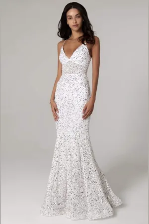 Scala Stockholm 60080 Sequined Fit Trumpet Dress