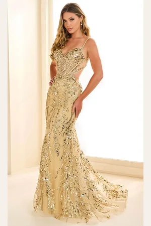 Ellie Wilde EW36060 - Strappy Back Sequined Prom Gown
