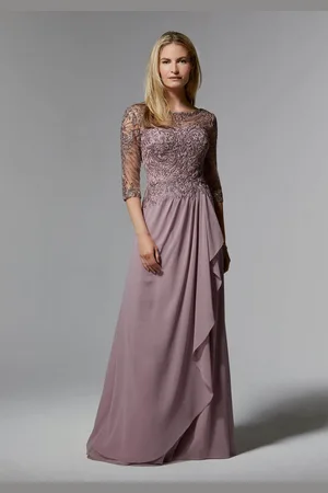 MGNY By Mori Lee 72412 Illusion Bateau A-Line Evening Dress