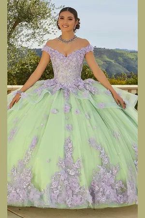 Vizcaya by Mori Lee 89437 - Off-The-Shoulder 3D Floral Applique gown