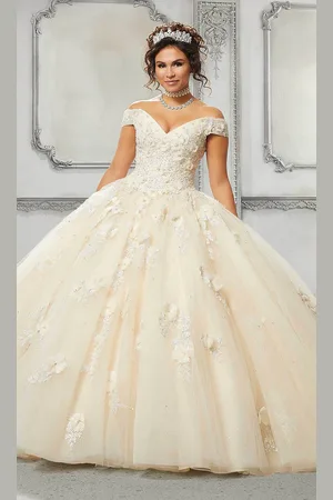 Vizcaya by Mori Lee 89316 Applique Off Shoulder Tulle Ballgown