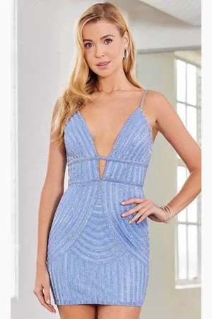 Scala Stockholm 60326 - Deep V-Neck Cocktail Dress