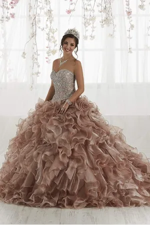 Quinceanera Collection 26924 Rhinestone Studded Strapless Ballgown