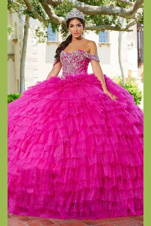 Quinceanera Collection 26081 - Embellished Off-Shoulder Ballgown