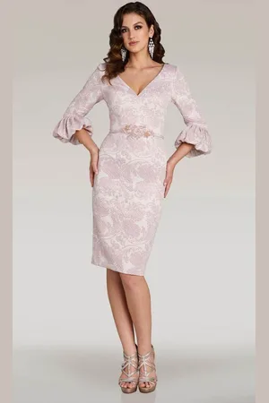 Feriani Couture 18332 - Flounce Sleeve Embroidered Formal Dress