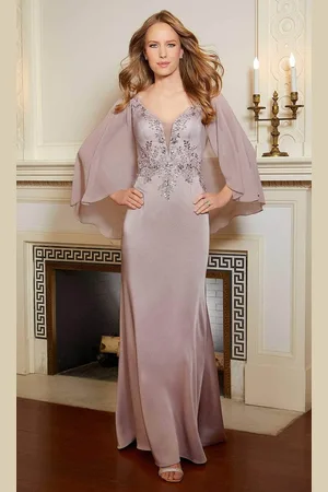 Mori Lee 72603 - Beaded V-Neck Evening Dress