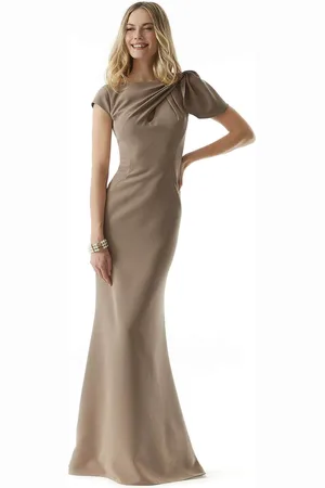 MGNY By Mori Lee 73022 - Cap Sleeve Draped Evening Dress