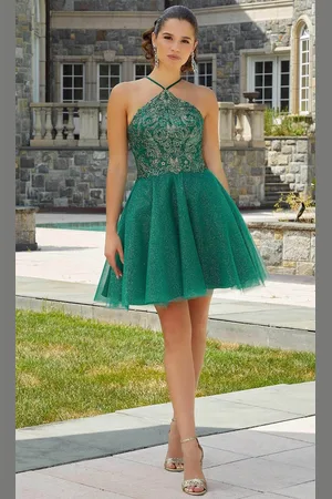 Damas 9614 - Embroidered A-Line Cocktail Dress