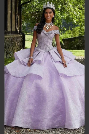 Vizcaya by Mori Lee 89447 - Crystal Beading Off-Shoulder Ballgown