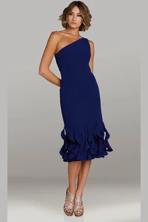 Gia Franco 12425 - One Shoulder Ruffled Hem Evening Dress