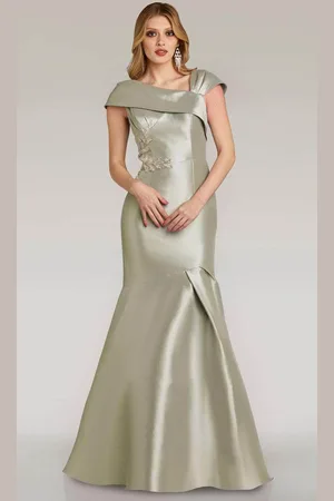 Feriani Couture 18268 - Asymmetric Neck Mikado Evening Gown