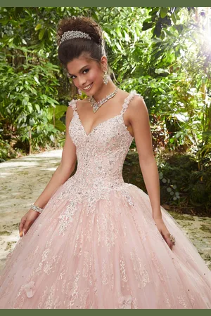 Vizcaya by Mori Lee 89250 Floral Applique V-neck Tulle Ballgown