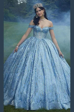 Vizcaya by Mori Lee 89455 - Off-Shoulder Jewel Encrusted Ballgown