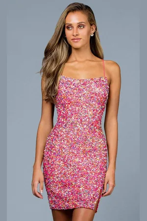 Scala Stockholm 60201 Sequined Scoop Neck Dress
