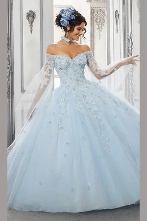 Vizcaya by Mori Lee 60143 Beaded Off Shoulder Ball Gown