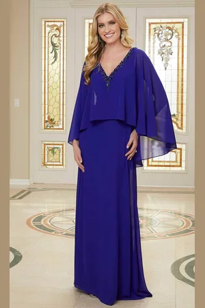 MGNY By Mori Lee 72731 - Beaded V-Neck Evening Gown