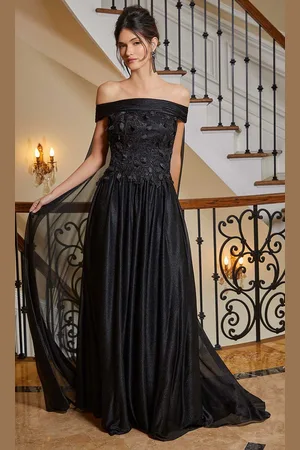 MGNY By Mori Lee 72833 - Off Shoulder Evening Gown With Cape