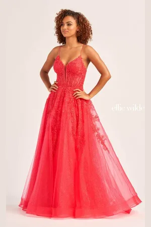 Ellie Wilde EW34036 - Lace Ornate Corset Prom Dress
