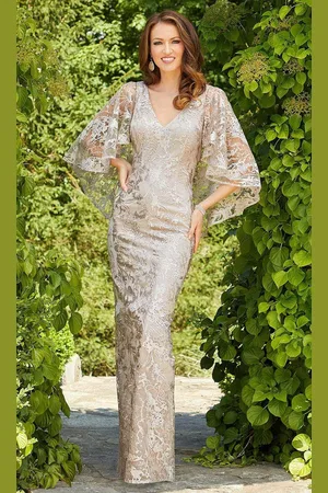 Mori Lee 72509 - Laced Capelet Evening Dress