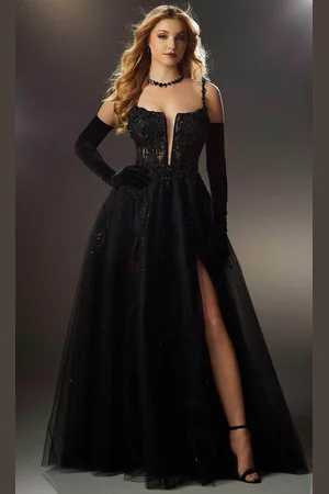 Mori Lee 48005 - Scoop Beaded Lace Prom Gown