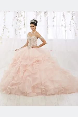 Quinceanera Collection 26911 Beaded Strapless Ruffled Ballgown