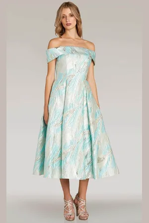 Feriani Couture 18341 - Off Shoulder Jacquard Evening Dress