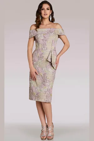 Feriani Couture 18449 - Straight Neckline Knee Length Cocktail Dress