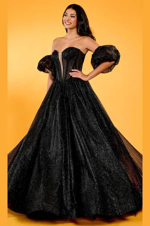 Rachel Allan 70630 - Plunging Sweetheart Glitter Prom Gown