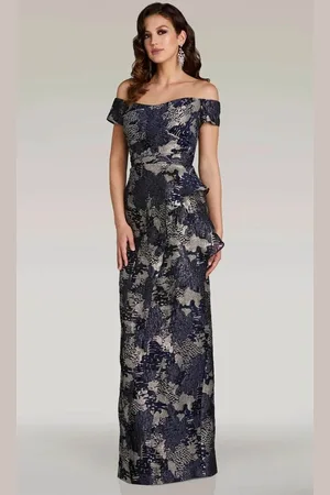 Gia Franco 12371 - Off Shoulder Sheath Evening Dress
