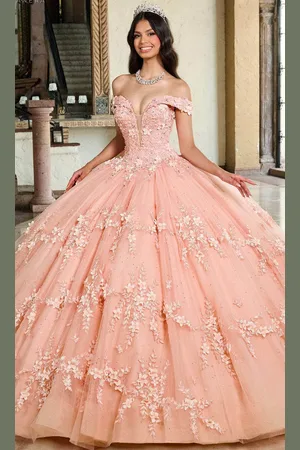 Rachel Allan RQ1134 - 3D Floral Embellished Off-Shoulder Ballgown