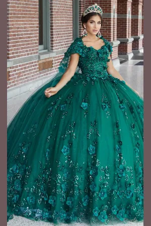 Quinceanera Collection 26046 - Laced Floral Quinceanera Dress