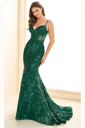 Ellie Wilde EW36003 - Floral Sequin Lace Mermaid Prom Dress