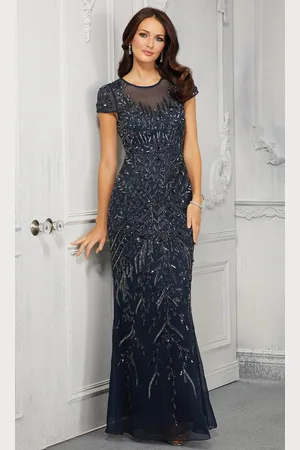 MGNY By Mori Lee 72426 Leaf Motif Beaded Formal Evening Dress