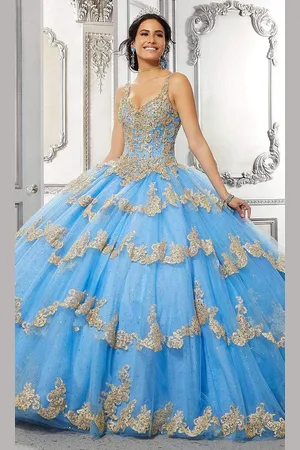 Vizcaya by Mori Lee 89324 V-Neck Basque Ball Gown