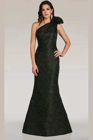 Feriani Couture 18356 - One Shoulder Printed Evening Gown
