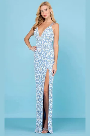Scala Stockholm 60261 Intricate Sequin Gown with Slit