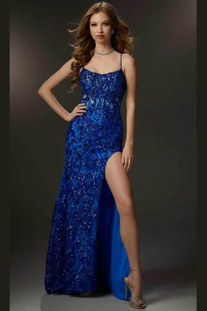 Mori Lee 48030 - Embellished Scoop Neck Prom Gown