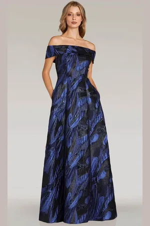 Feriani Couture 18339 - Straight Across Printed Evening Gown