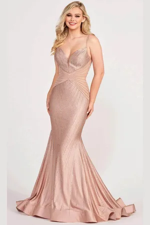 Ellie Wilde EW34002 - Stripe Illusion Mermaid Prom Dress