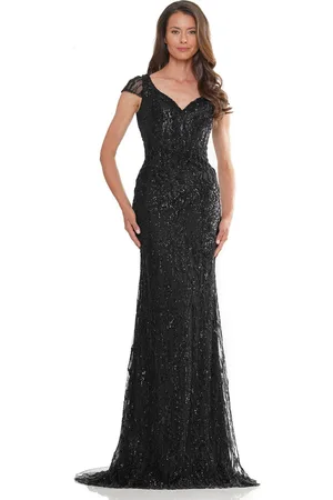 Rina Di Montella RD2978 - Beaded Sheer Cap Sleeve Formal Gown