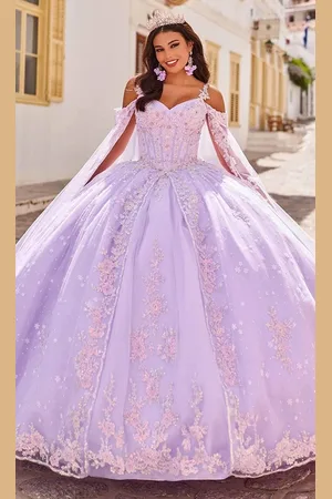 Princesa by Ariana Vara PR30087 - V-Neck Tiered Back Ballgown